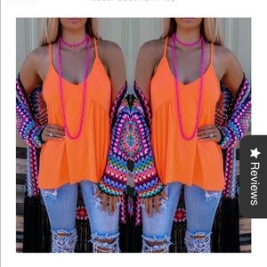 Neon orange tank top